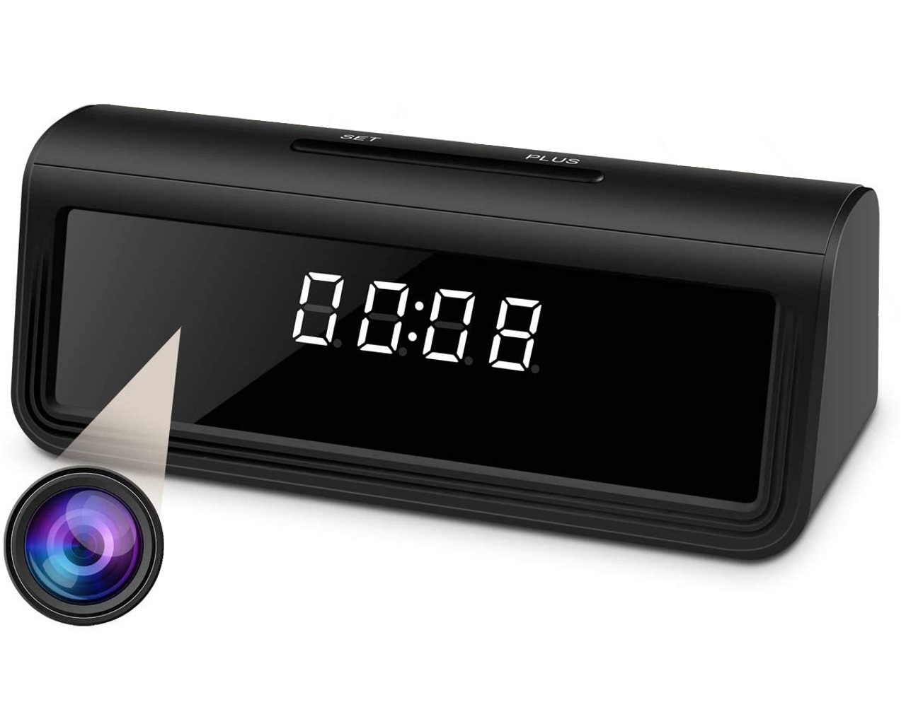 Digitální hodiny se krytou Full HD IP kamerou - A21