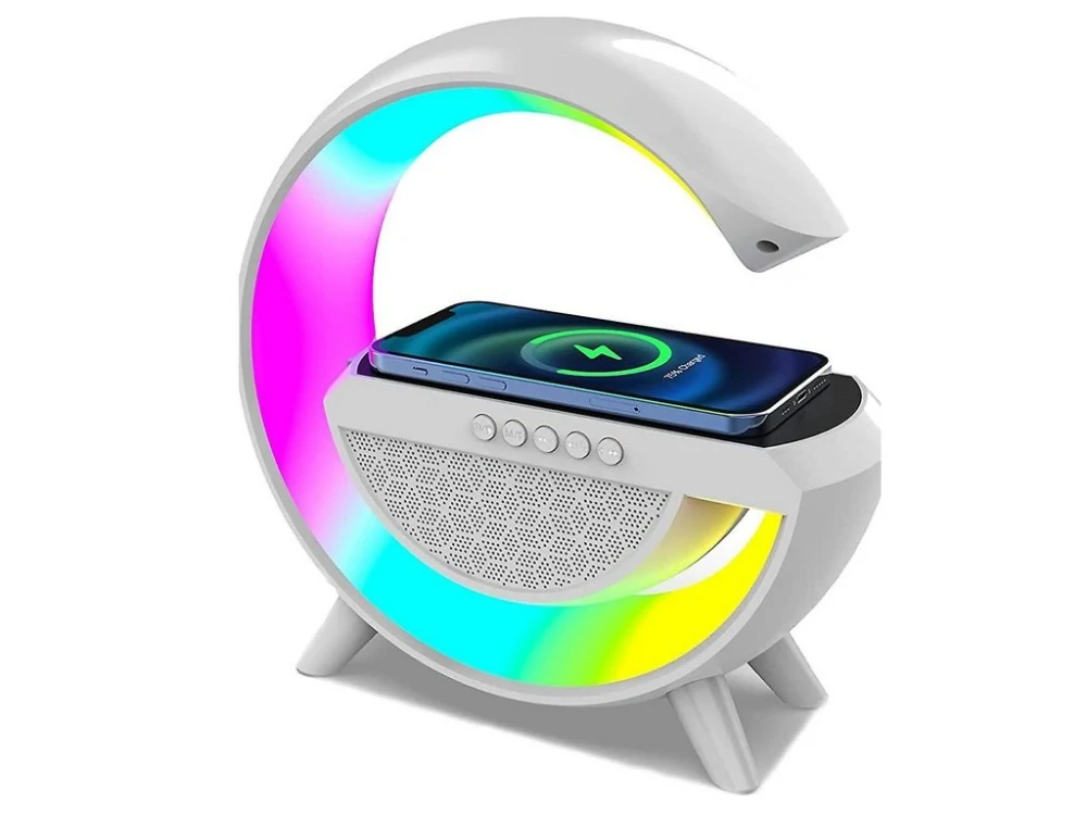 Multifunkční LED lampa s bluetooth reproduktorem a bezdrátovou nabíječkou - PQ437