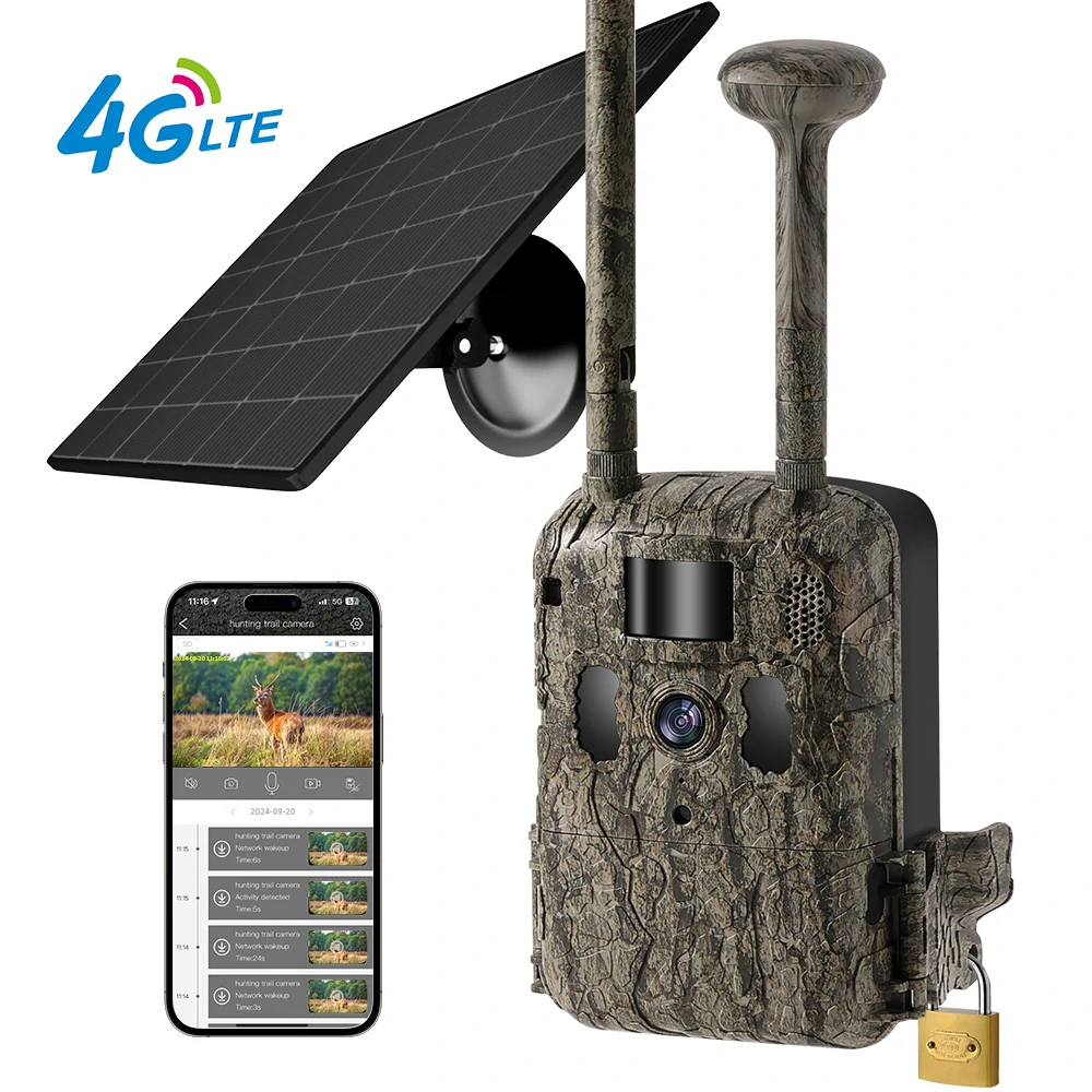 Kamerová 4G fotopast s 2K rozlišením, GPS lokalizací a solárním panelem - T6