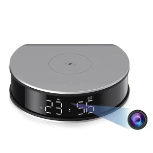 Špionážní budík se skrytou Full HD IP kamerou a bezdrátovým dobíjením - H300