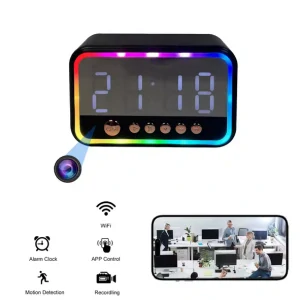 Multifunkční budík s bluetooth reproduktorem a skrytou Full HD kamerou - X-Q8