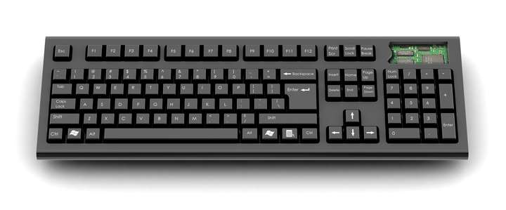 AirDrive Forensic Keylogger Pro v klávesnici