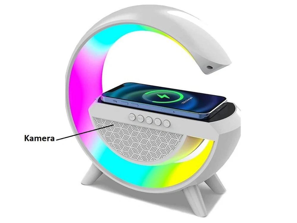 Multifunkční LED lampa s bluetooth reproduktorem a bezdrátovou nabíječkou - PQ437
