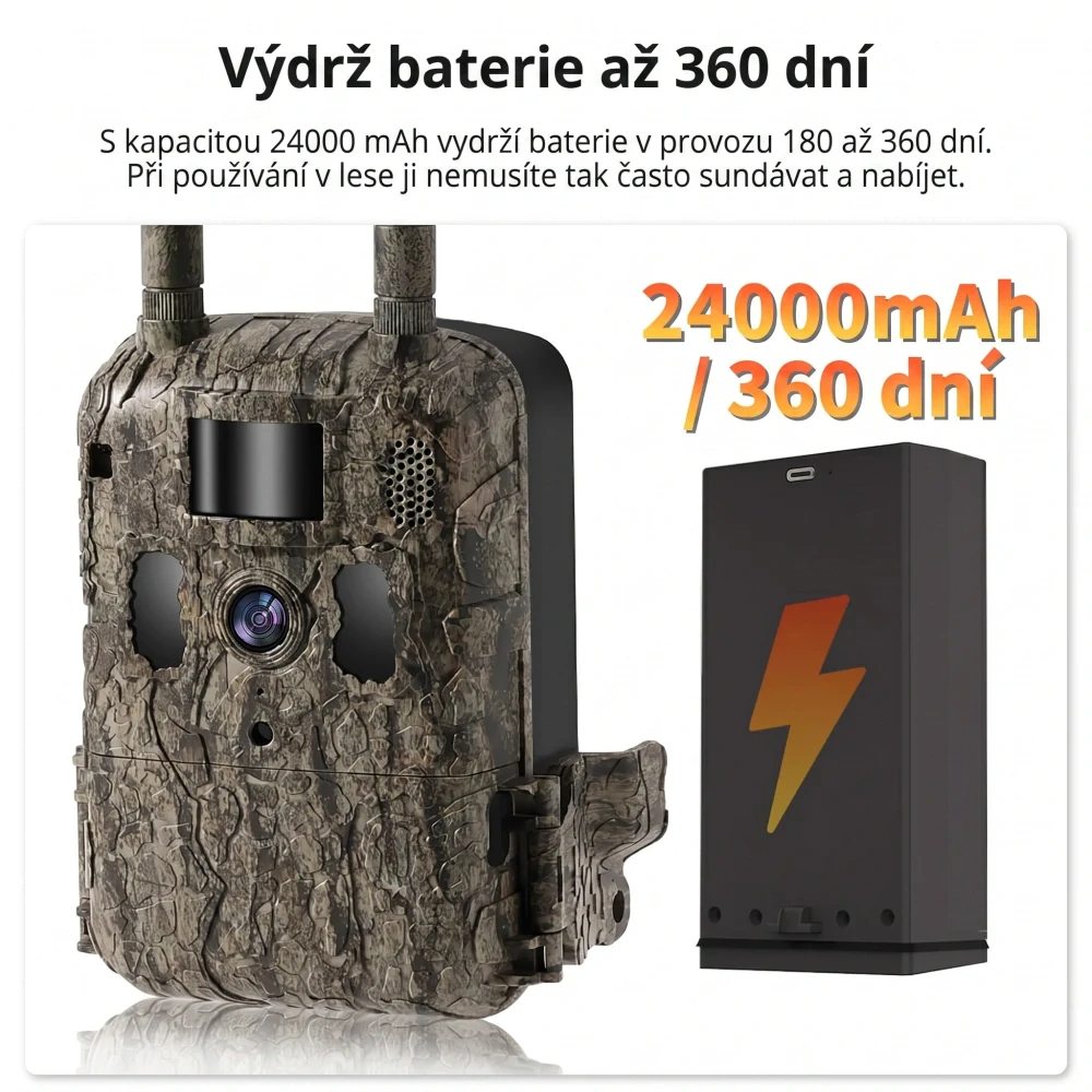 Kamerová 4G fotopast s 2K rozlišením, GPS lokalizací a solárním panelem - T6