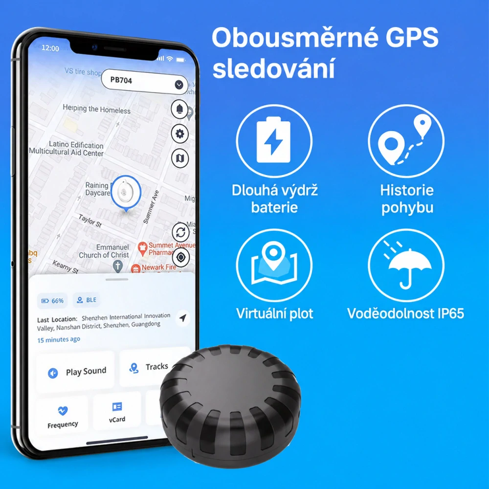 Vodotěsný magnetický lokalizační tag / lokátor s výdrží až 5 let - PB705