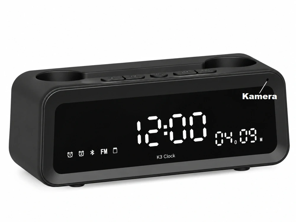 Radiobudík se skrytou Full HD WiFi kamerou a blutetooth reproduktorem - K3