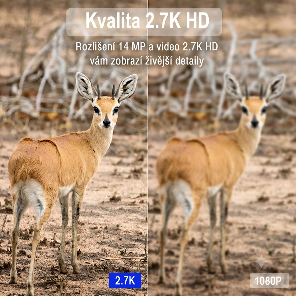 4G kamerová fotopast s 2K rozlišením solárním panelem - H2