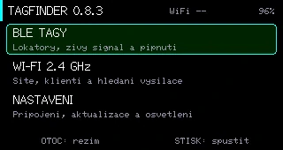 Profesionální detektor BLE sledovacích tagů - TagFinder PRO
