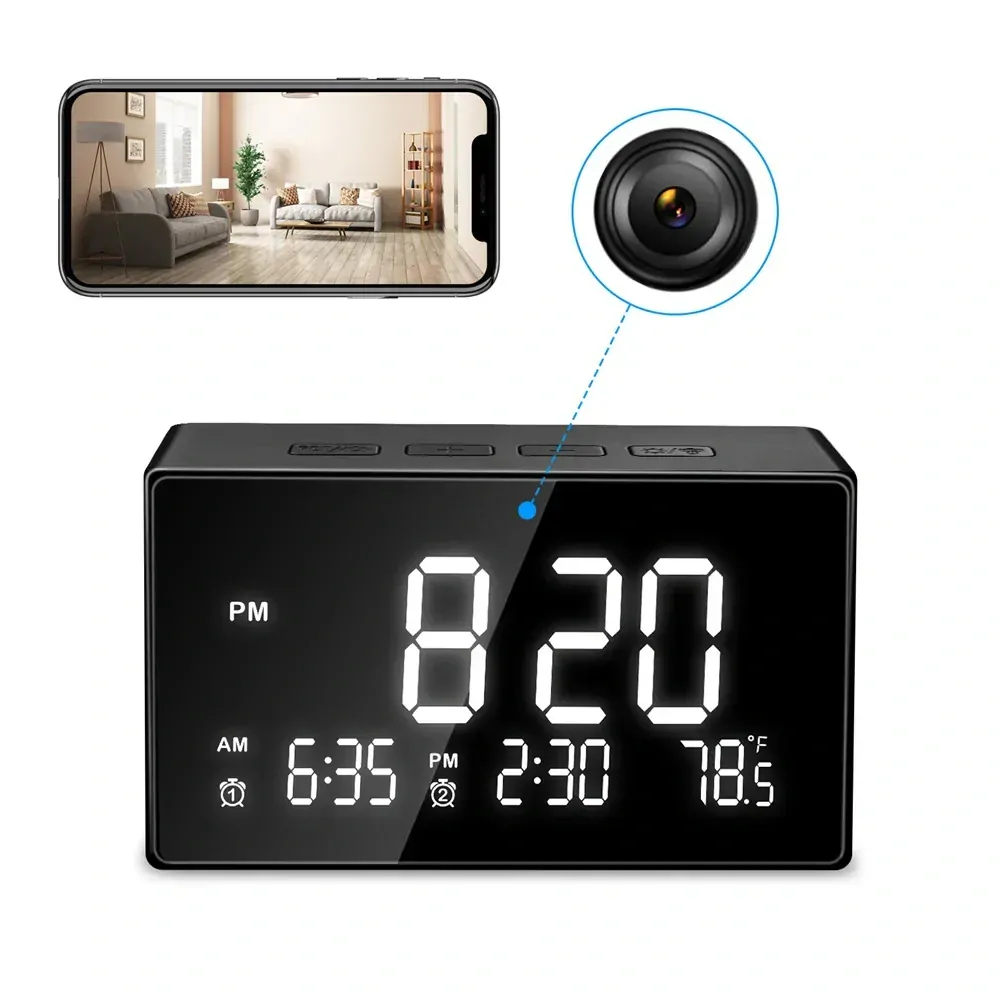Budík se skrytou HD WiFi kamerou - IP011