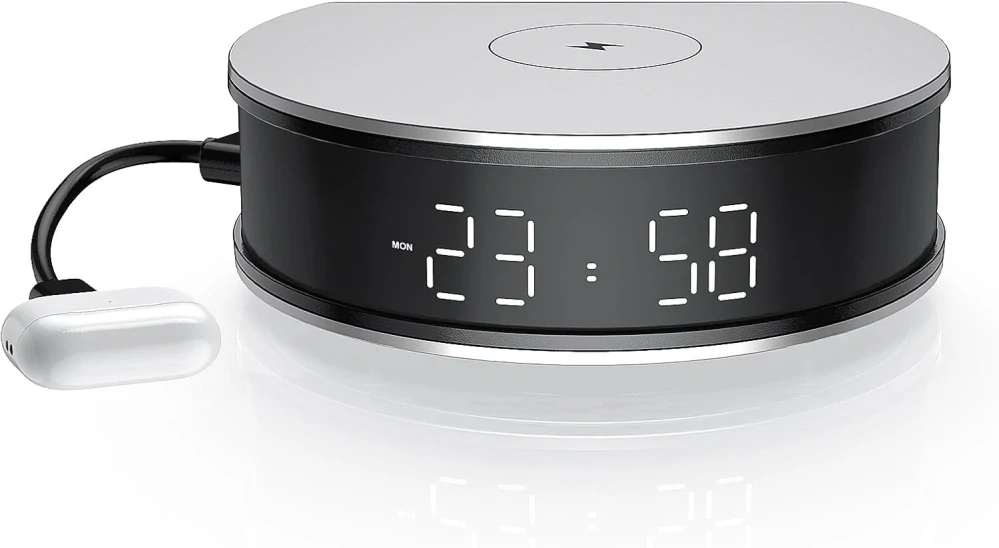 Špionážní budík se skrytou Full HD IP kamerou a bezdrátovým dobíjením - H300