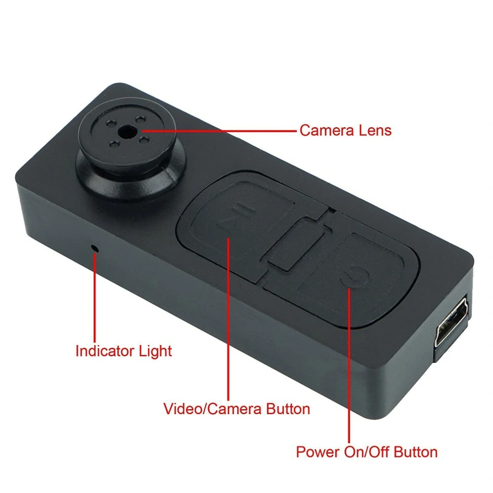 Špionážní VGA kamera ukrytá v knoflíku - S918