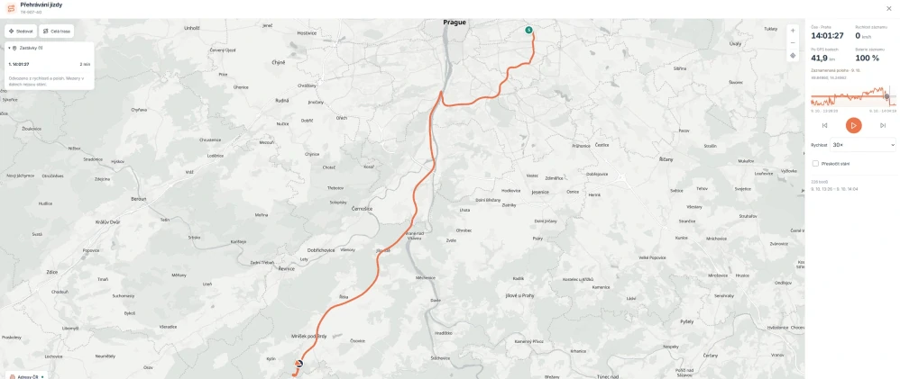 Portál pro pokročilou správu vozového parku - GPSProfi