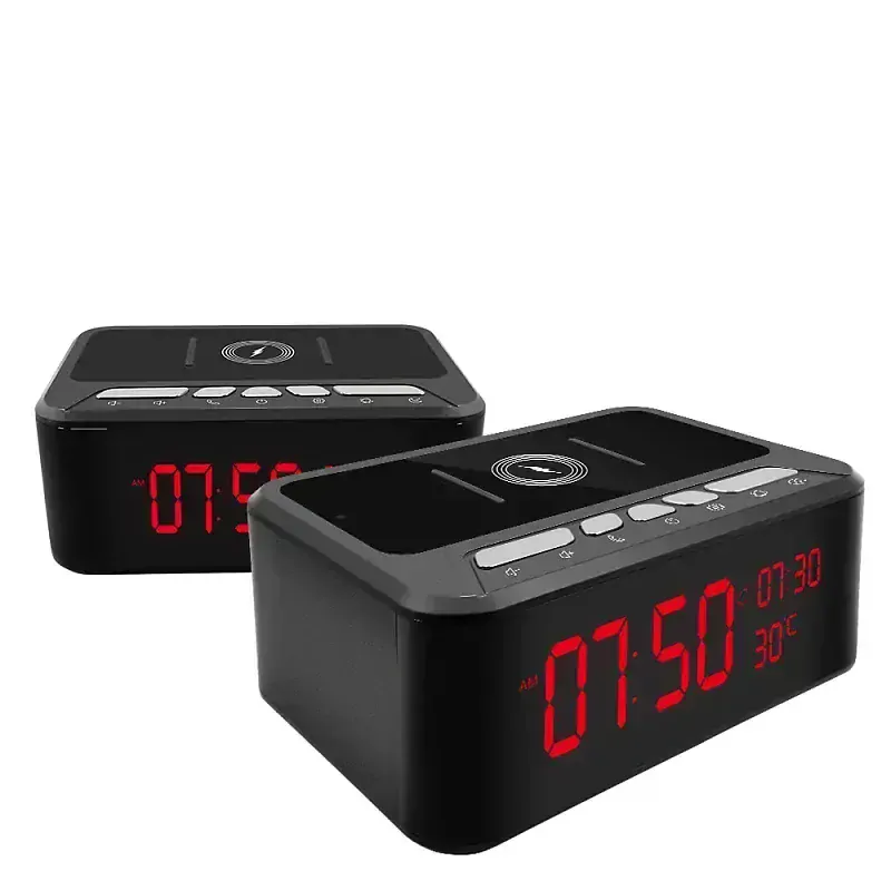 Budík s IP kamerou, bluetooth reproduktorem a bezdrátovým dobíjením - IP019