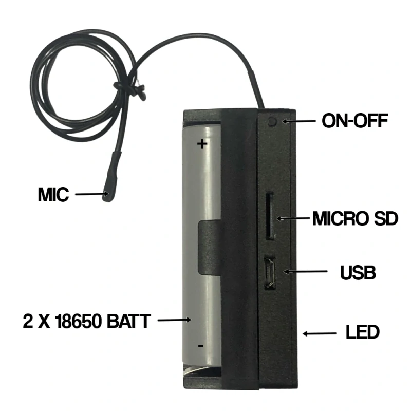 WiFi odposlech s externím knowless mikrofonem - SALYUT-18650