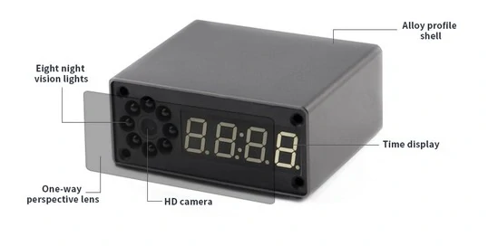 Digitální hodiny se skrytou HD IP kamerou - TW-S8
