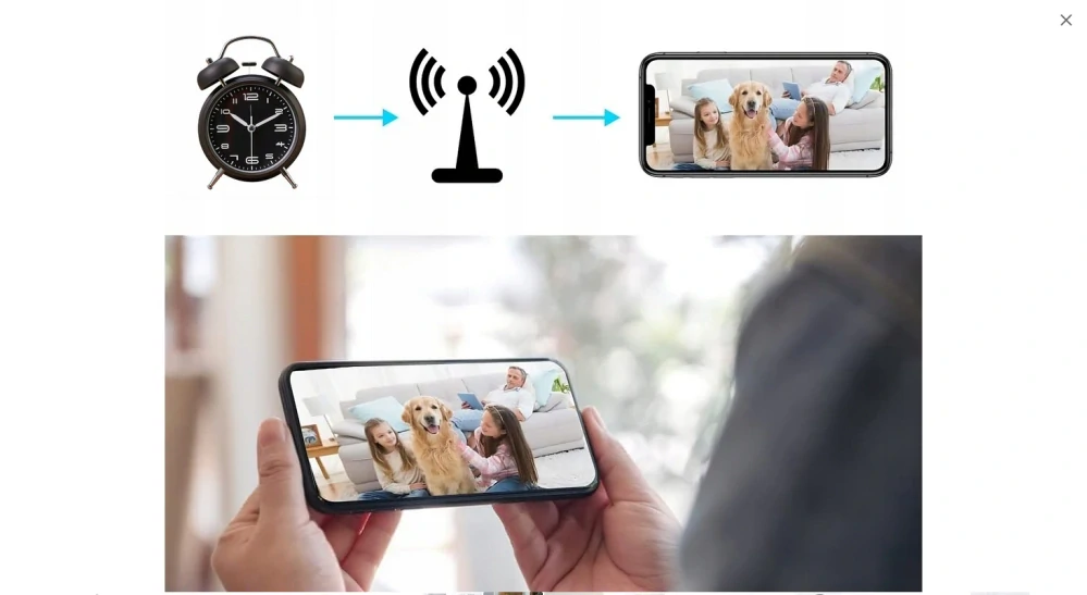 Analogový budík se skrytou Full HD WiFi kamerou - CLC03