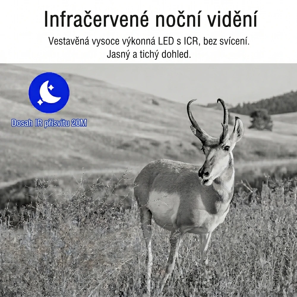 4G kamerová fotopast s 2K rozlišením solárním panelem - H2