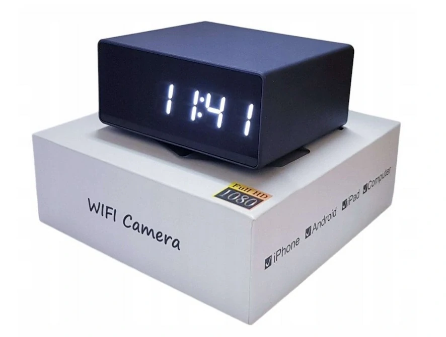Digitální hodiny se skrytou HD IP kamerou - TW-S8