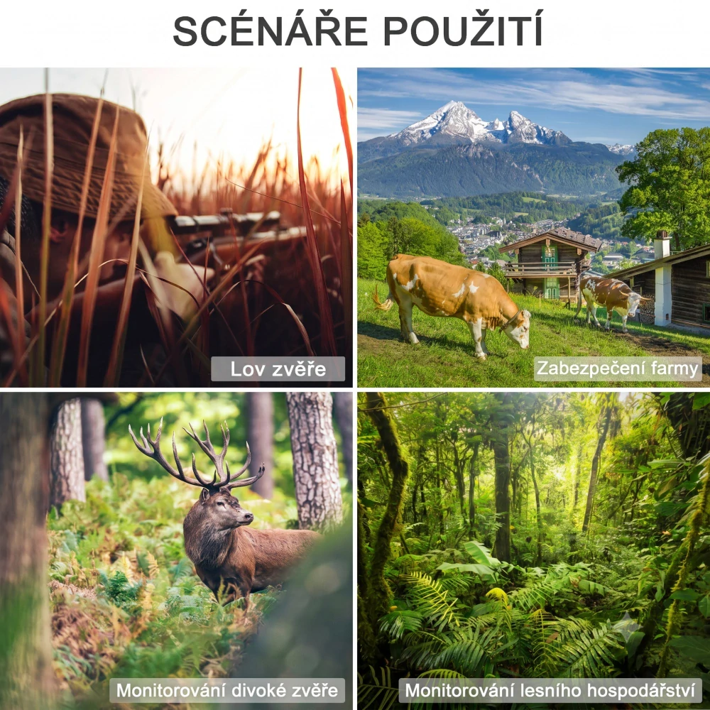 4G kamerová fotopast s 2K rozlišením solárním panelem - H2
