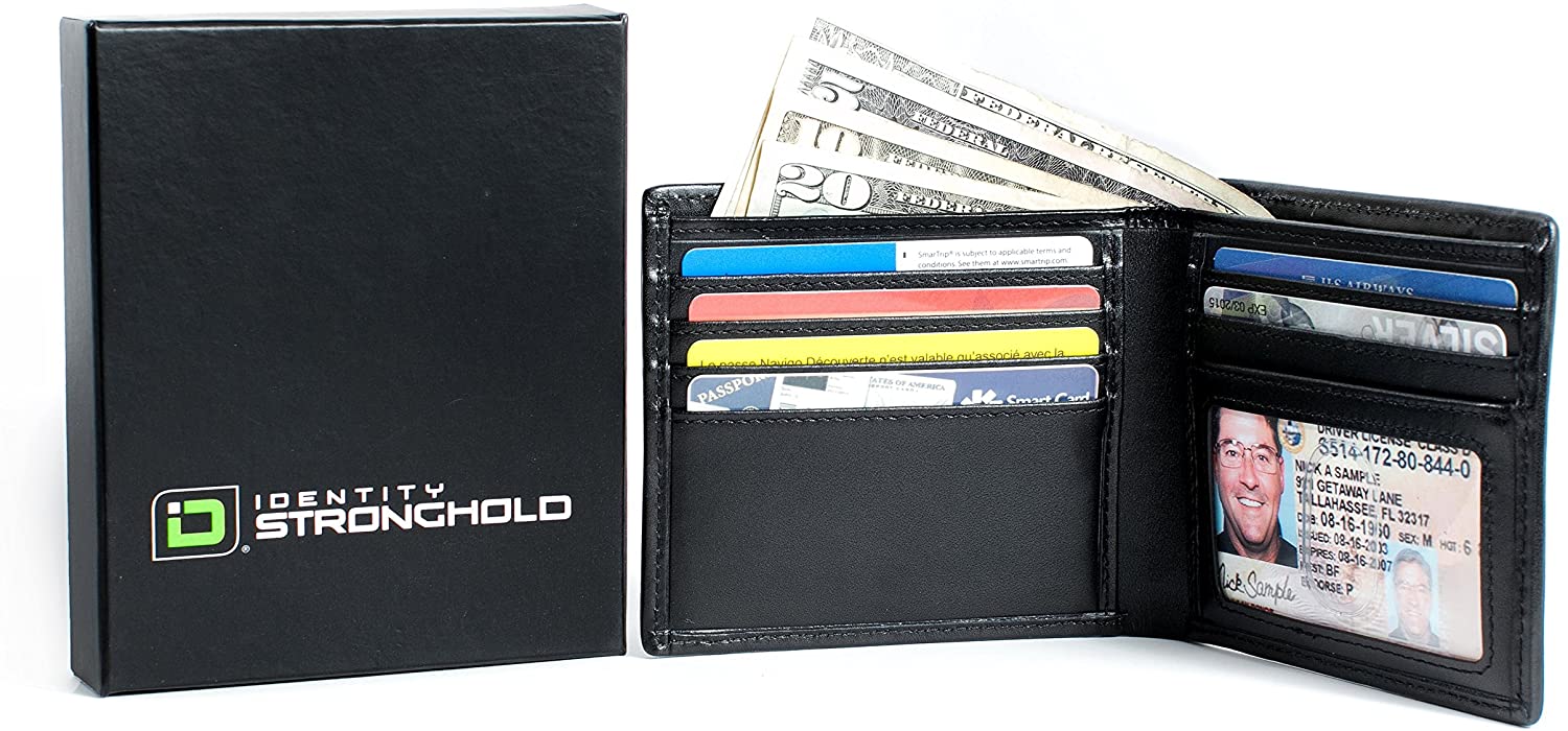 RFID stínící peněžeka - nylon / kůže