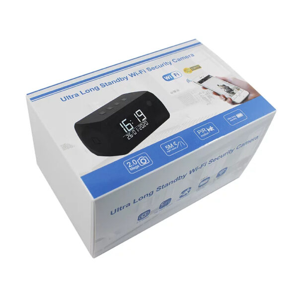 Digitální budík se skrytou IP kamerou a roční výdrží - LS006